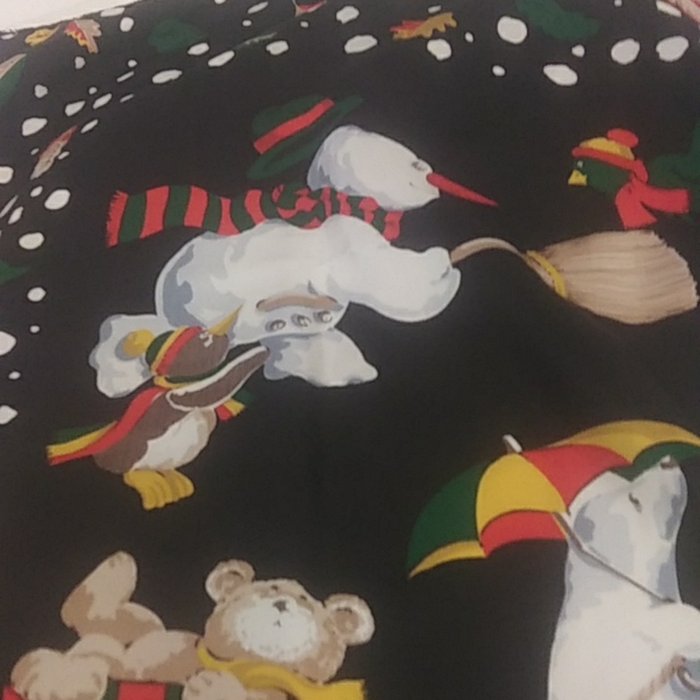 Snoman Themed 100% Silk Scarf/ Made in Italy - Picture 2 of 9
